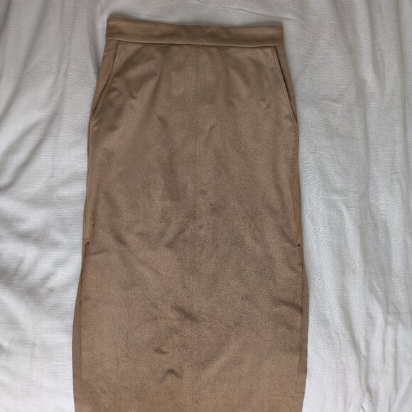 Aritiza Wilfred Suede Pencil Skirt with Side Slits - Picture 1 of 7